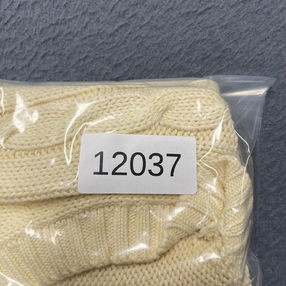 Vintage Heather Loom Sweater Vest Mens Medium White Cable Knit Hong Kong 80s - Picture 8 of 8